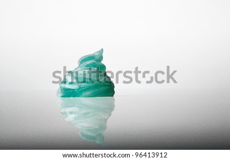 close up detail shot of shaving gel on a white background