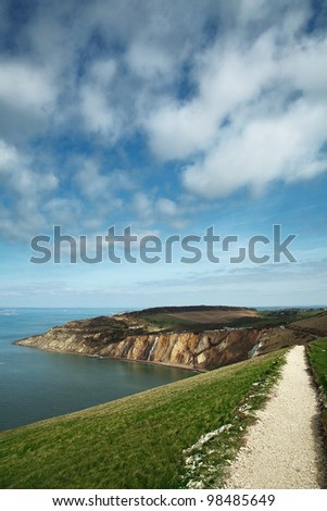 general landscape isle of wight taken in march on a sunny day