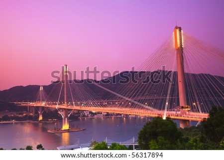 Ting Kau Bridge. Cable-Stayed Bridge In Hong