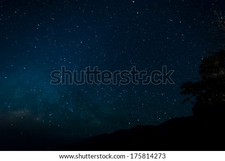 Star Field In Night Sky With Milky Way High Iso