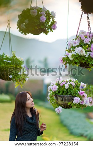 Beautiful south asian girl and flowers