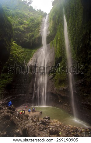 Madakaripura Waterfall, Indonesia. Low Light Image