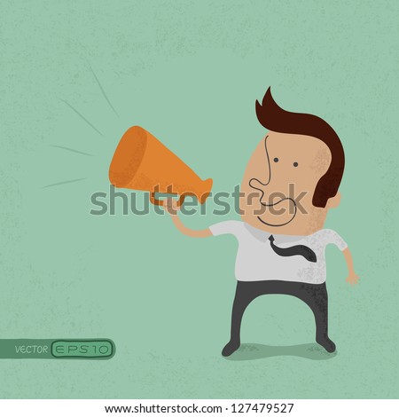 Business man cheer with a megaphone eps10 vector format Business man cheer with a megaphone eps10 vector format