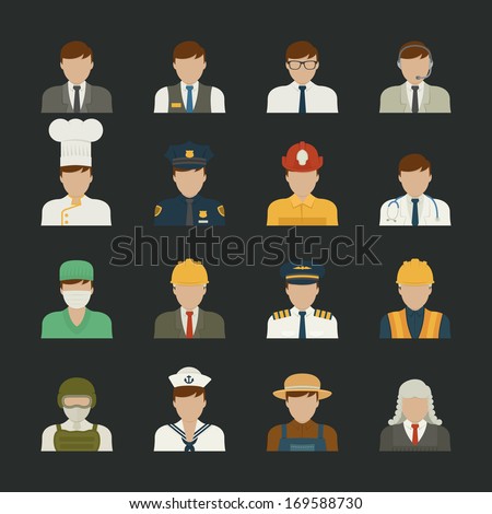 People Icon ,Professions Icons , Worker Set , Eps10 Vector Format