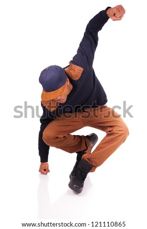 African American dancer hip hop  isolated