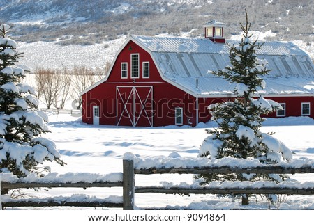 Barn In Snow