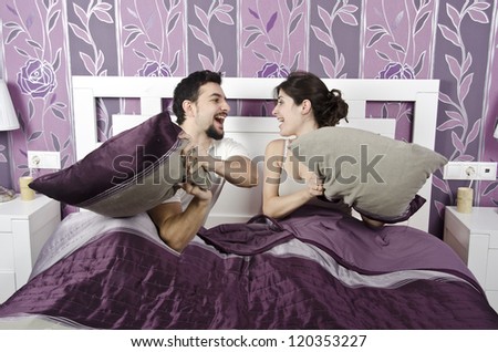 Couple with Pillow like funny Warriors