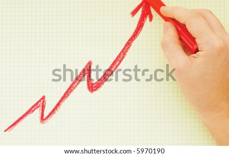 hand drawing a positive chart