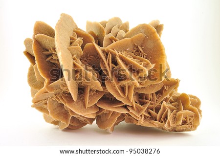 Desert rose. Rock composed of gypsum, water and sand, formed in the deserts and forms very beautiful crystals that resemble the shape of a rose.