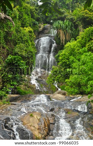 Beautiful Waterfall in green jungle