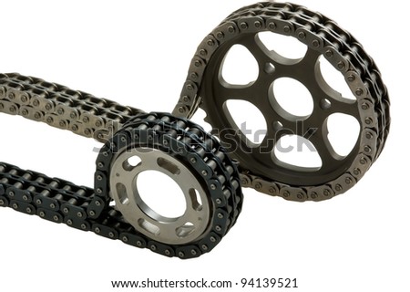 two types of chains with gears