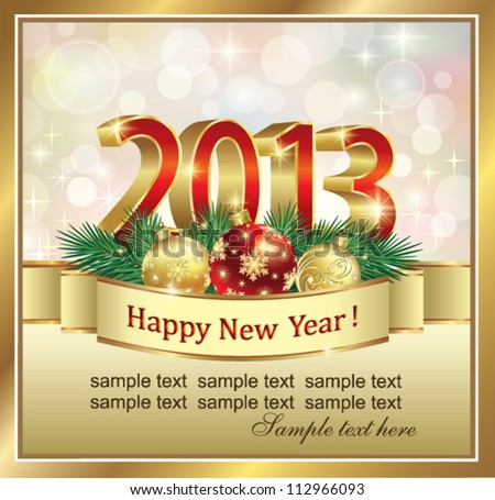 Christmas Card on Christmas Greeting Card 2013 Stock Vector 112966093   Shutterstock