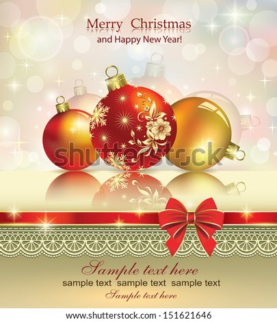 Christmas card with balls Christmas card with balls