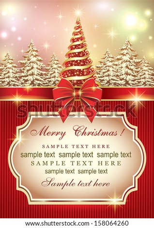 Christmas card with Christmas tree Christmas card with Christmas tree