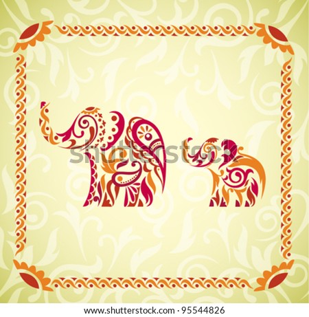 Vector Indian Elephants Vector Indian Elephants