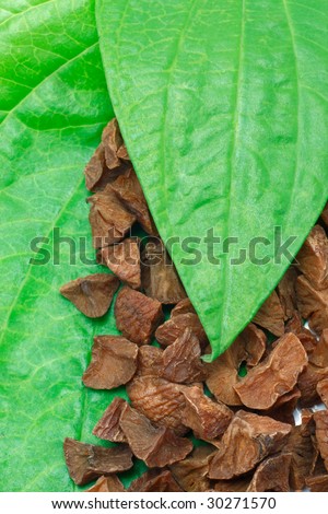 Betel leaves with betel nuts