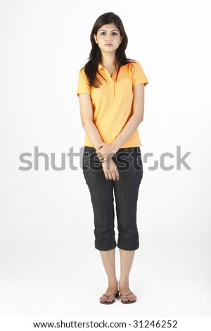 stock photo Slim girl in standing pose