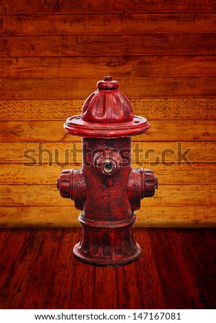 fire pipe with wood wall vintage style