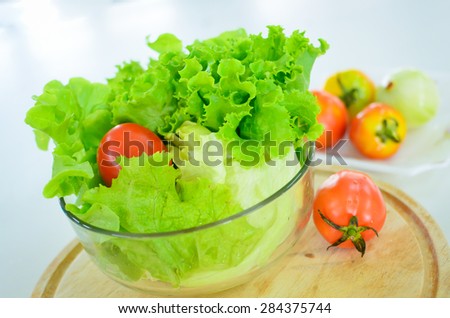 bowl of vegetable on white background