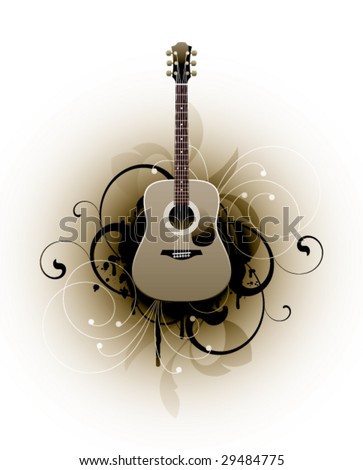 acoustic guitar wallpaper. stock vector : acoustic guitar