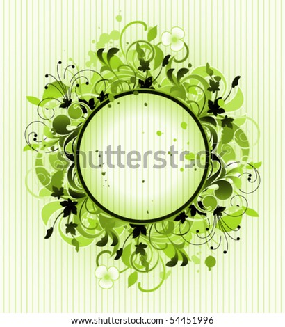 Round Frame Is Decorated Flowers And Floral Elements Stock Vector