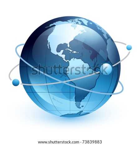 Black And White Earth Icon. stock vector : Icon of Earth on a white background
