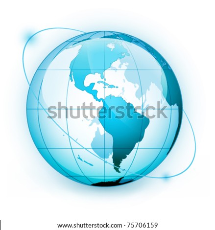 Black And White Earth Icon. stock vector : Icon of Earth on a white background