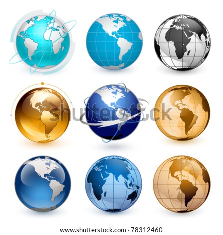 Pics Of Earth. stock vector : Icons of Earth