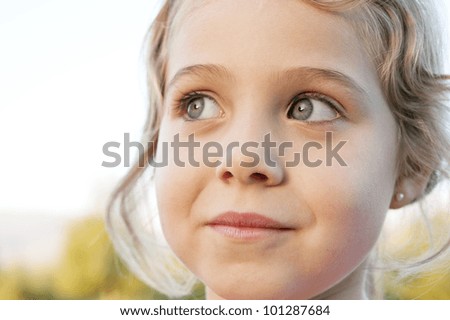 Portrait of a little girl taken with natural sunlight in the afternoon