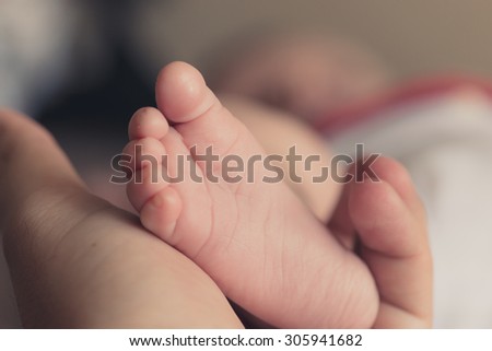 Little foot of a new born baby