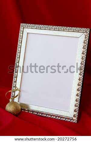 Metallic frame on red, place for your text