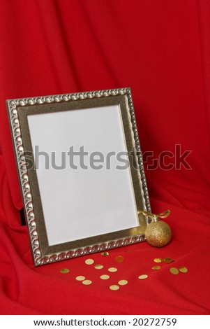 Metallic frame on red, place for your text