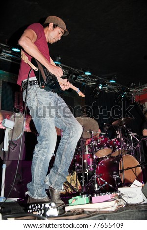 VLADIVOSTOK - MAY 14: American guitarist Greg Howe, concert with Stu Hamm & Dennys Chambers May 14, 2011, in Vladivostok, Russia
