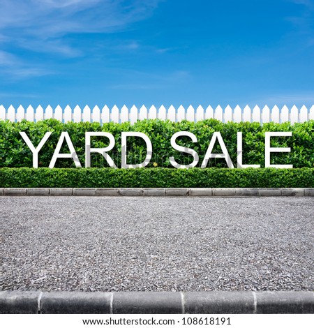 Yard sale sign on the road side