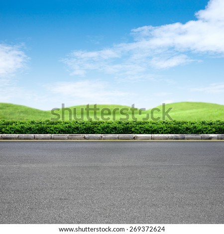 Roadside view  and green grass landscape