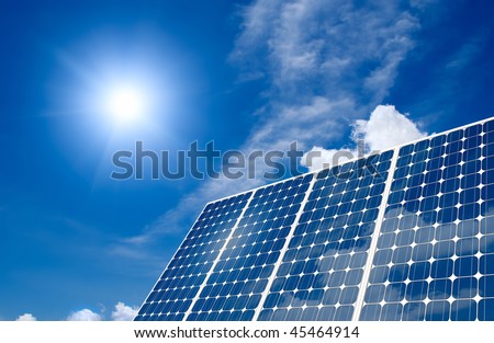 Concept of Solar panel harness energy of the sun