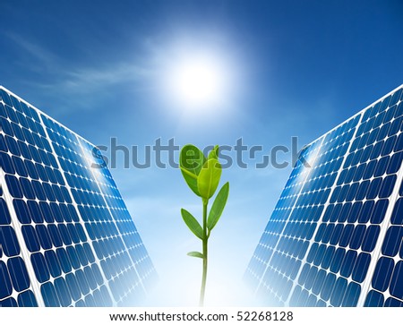 Concept of solar panel for green renewable energy.