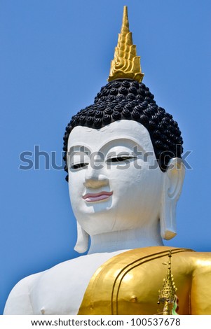 The Buddha Image With Blue Sky  Of Northern Thailand