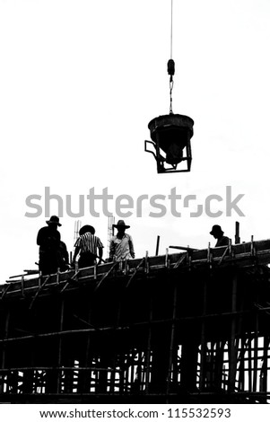 silhouette labor working construct