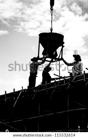 silhouette labor working construct