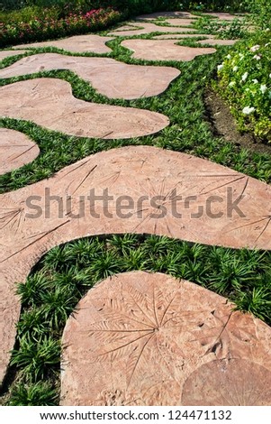stone footpath texture  in garden