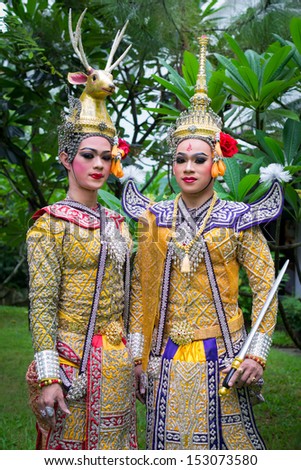 Khon Show Ancient Performance In Beautiful Costume Of Thailand