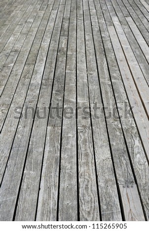 Aged gray wooden terrace floor