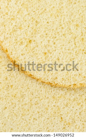 White sponge cake slices closeup