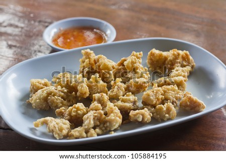 Thai fried chicken tendon with sweet chili sauce