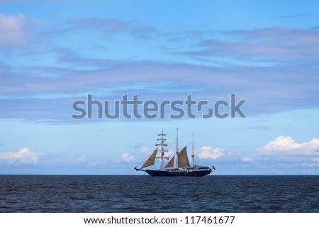 Sailboat in the Pacific Ocean