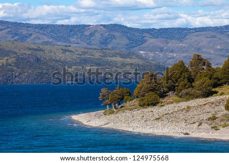 Lake Huechulafquen, national park Lanin, San Martin de los Andes, Neuquen, Patagonia, Argentina