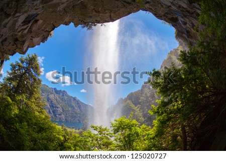 Waterfall Saltillo, national park Lanin, San Martin de los Anes, Neuquen, Patagonia, Argentina
