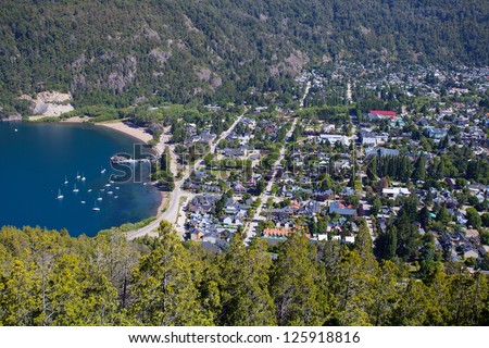 Panoramic view of the city of San Martin de los Andes, in the province of NeuquÃ?n, Patagonia, Argentina