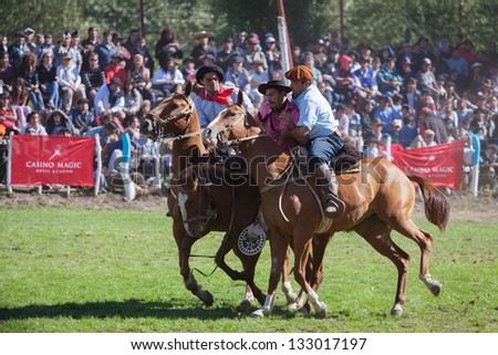 JUNIN DE LOS ANDES, ARGENTINA - FEB 16: Gaucho an National Puestero Festival in Junin de los Andes, February 16, 2013, Patagonia, Argentina